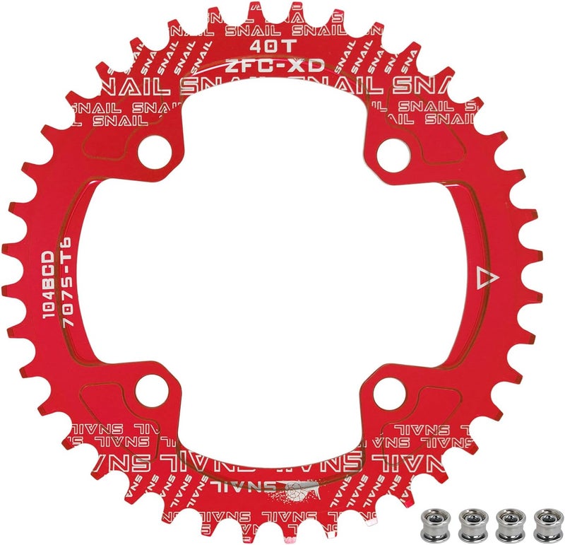 BESNIN Chainring 104 BCD Chainring 30T 32T 34T 36T 38T 40T 42T 44T 46T 48T 50T 52T Narrow Wide Tooth Round Chainring for 7/8/9/10/11/12 Speed MTB BMX Road Bike - Image 1